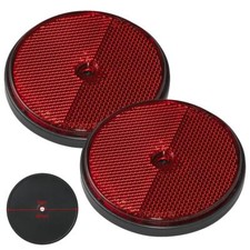 2 x Reflektor rot Ø 80mm Anhänger Rückstrahler XL Seitenstrahler LKW Wohnwagen