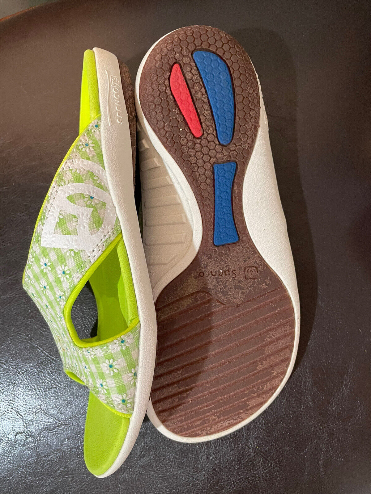 Spenco TS green white size 8 Sandals/slides - image 6