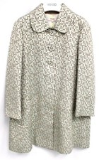 Women’s Kenzo Green Metallic Patterned Button Up Collared Overcoat Size Uk 18