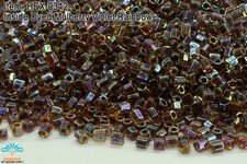 Miyuki Hexagon 2 Cut 11/0 Inside Dyed Mulberry Violet Rainbow Hex-0342
