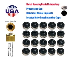 US 20Pcs Dental Locater Replacement Metal Housing Processing & Lab Cap Assembly