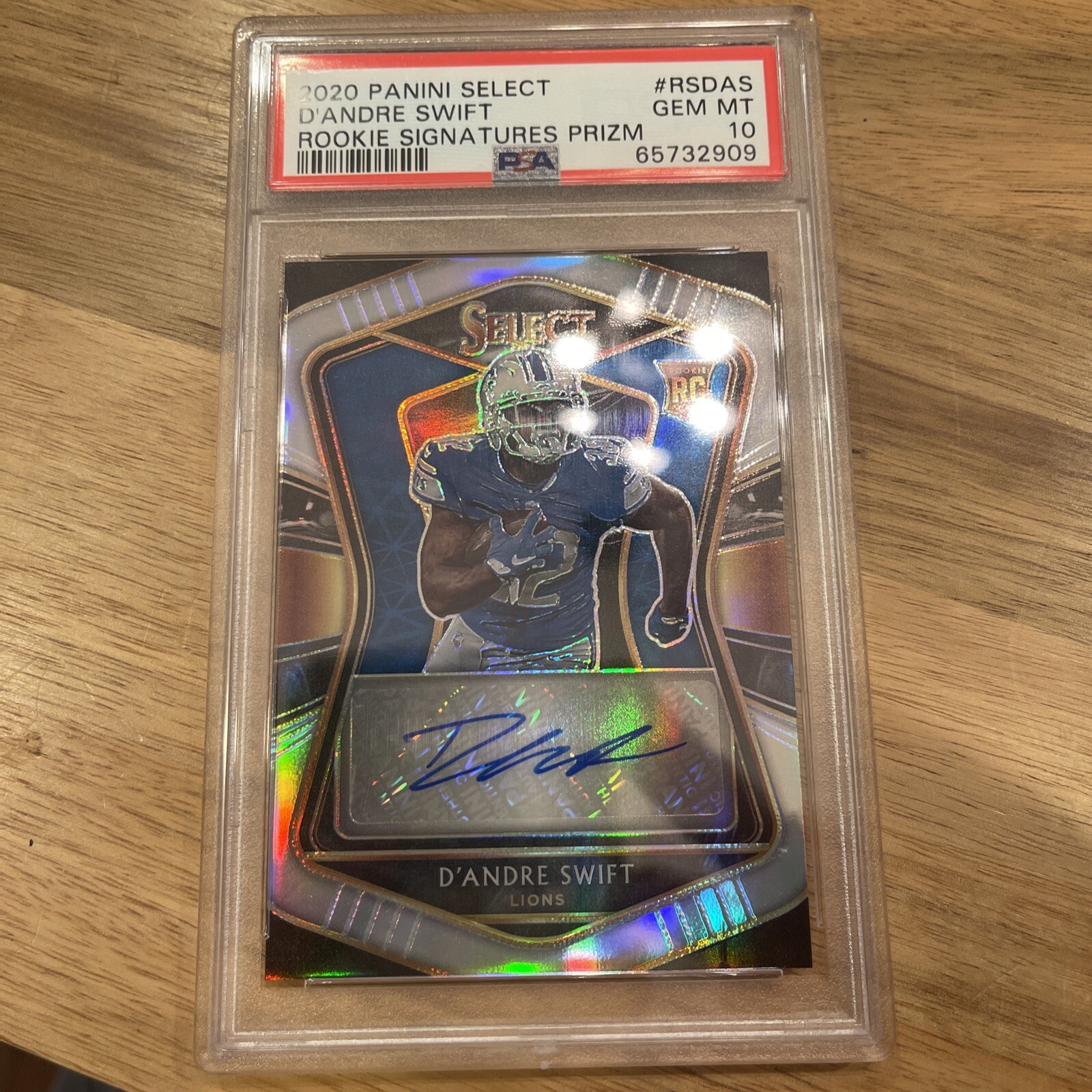 D'Andre Swift Panini Select Rookie Swatches Prizm #RSDAS Copper