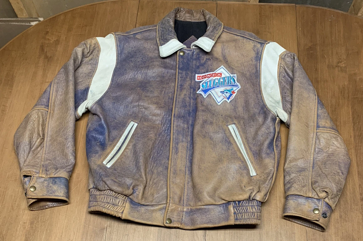 Rare Vintage Toronto Blue Jays Leather Jacket Sz Adult L Rogers Edwards  Shain | eBay