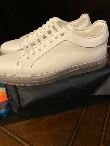 PAUL SMITH Low Top Sneakers NASTRO NAS07 FLEA White Clear Stripe Sole - Picture 6 of 7