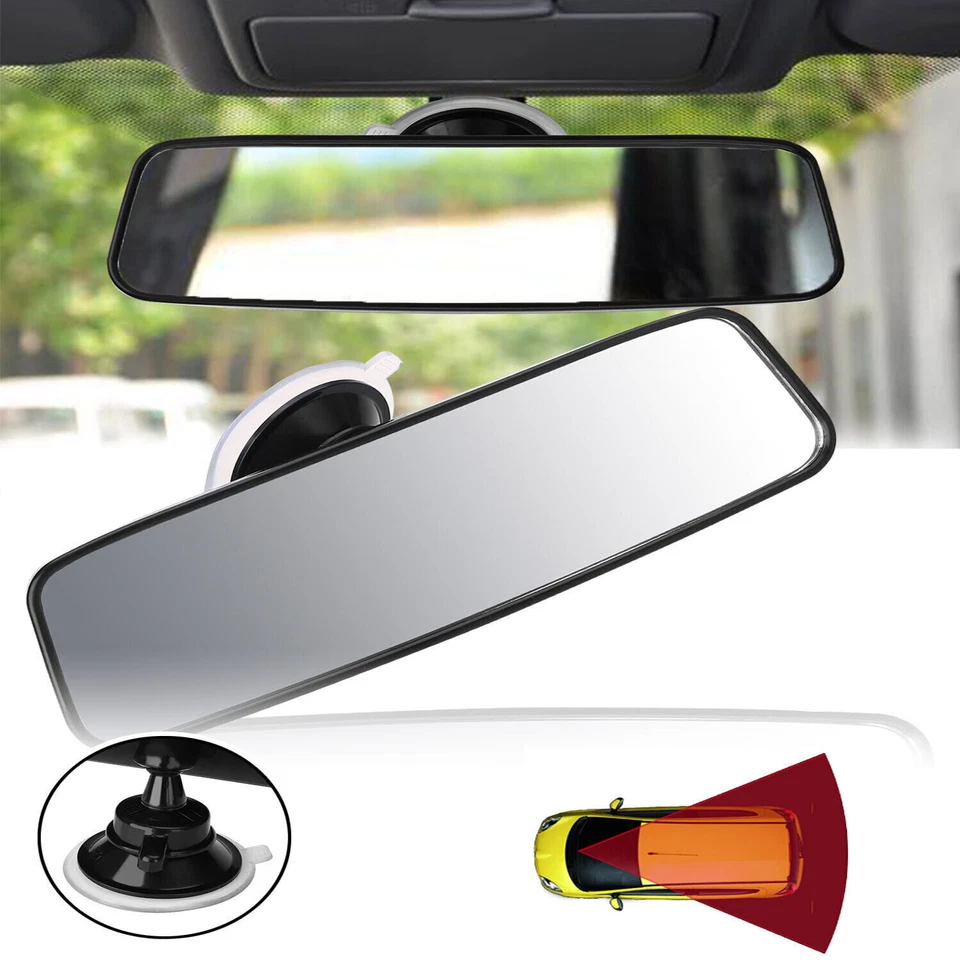 For Chevrolet Car Interior Rear View Mirror Wide Angel Suction Cup 360° Rotation - Image 3 of 4