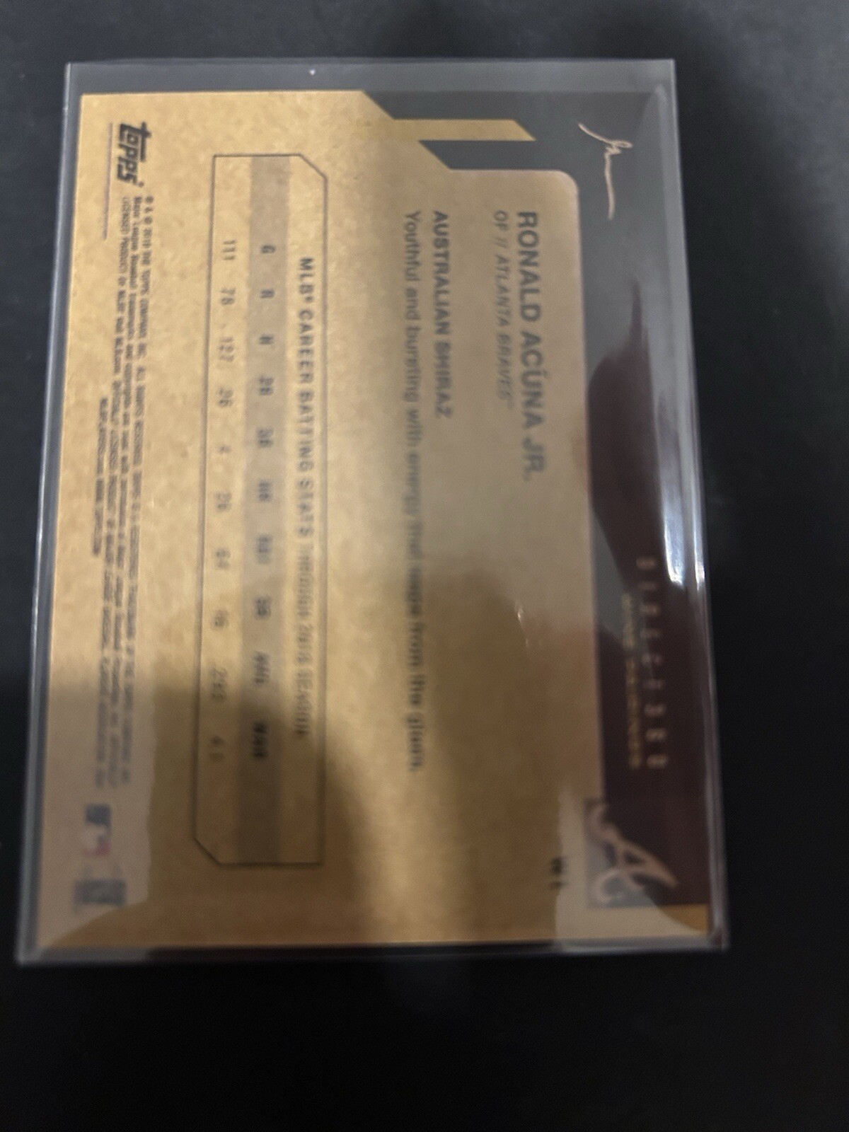 2019 Topps Direct 360 Gary Vee Wine Pairings Ronald Acuna Jr W1