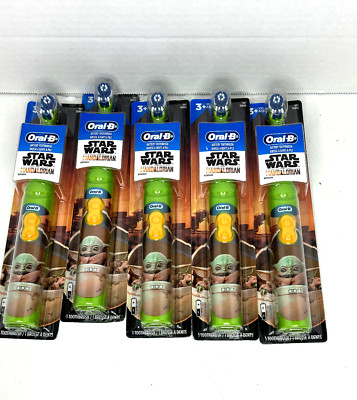 Lot of 5 Oral B Grogu Mandalorian Toothbrushes Battery Operated NEW Sealed