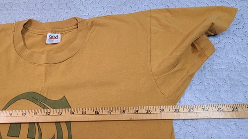 Vintage 90's Made in USA Mustard Shirt Single Stitch Men's Size Large Anvil Tag - Picture 6 of 8
