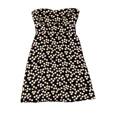 J Crew Dress Womens 10 Multi Spotted Print Silk Strapless Empire Waist Back Zip
