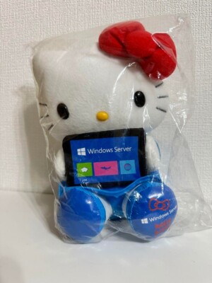 ◆ハローキティ　Windows  Server　マスコット　ぬいぐるみ◆ Windows Server Collaboration Hello Kitty Plush Toy from Japan NEW