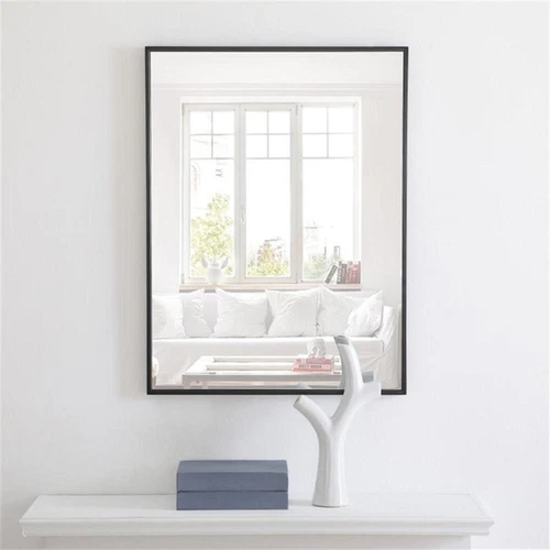 Elegant Decor Monet 32" x 24" Rectangle Metal Frame Mirror in Black - Picture 2 of 12