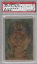 1986 Sportflics Decade Greats #73 Cal Ripken Jr. Yount Whitaker psa 10 baseball 
