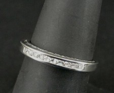 IBB Ring Silver Channel Set Cubic Zirconia Band Sterling 925 Size 7 Ring