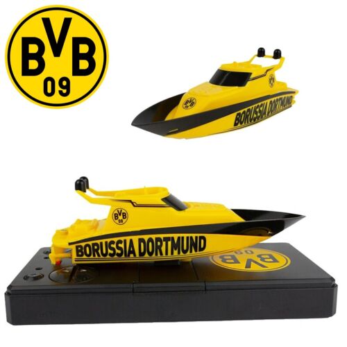 BVB Racing Yacht RC Boat Fan Item Borussia Dortmund Speedboat Remote Controlled - Picture 1 of 5