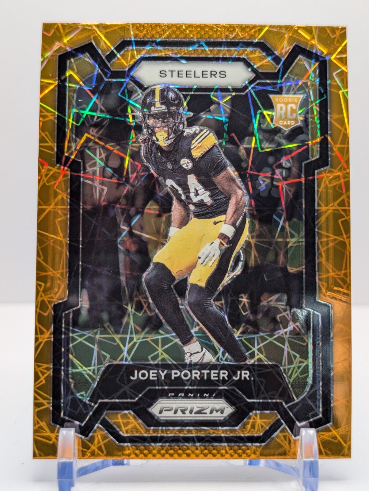 2023 Panini Prizm - Rookies #386 Joey Porter Jr. (RC) Orange Lazer