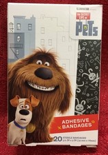 THE SECRET LIFE OF PETS  BANDAIDS, ANTIBACTERIAL BANDAGES BOX OF 20