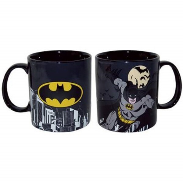 DC Comics Batman and Bat Logo with City Skyline 14 oz Ceramic Mug, NEW  UNUSED | eBay