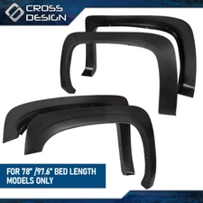 Textured Fender Flares Fit For 07-13 Chevy Silverado 1500HD/2500HD/3500HD 78.7”