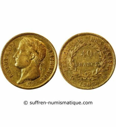 Pièces de monnaie françaises de 20 francs 40 francs or à 40 francs