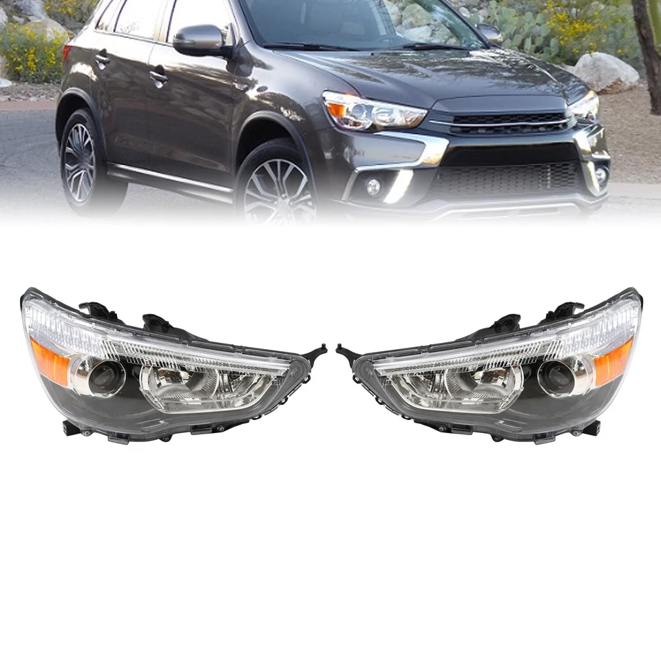 Pair For 2011-2019 Mitsubishi Outlander Sport Headlight Headlamp Left+Right Side Foto 2 de 4