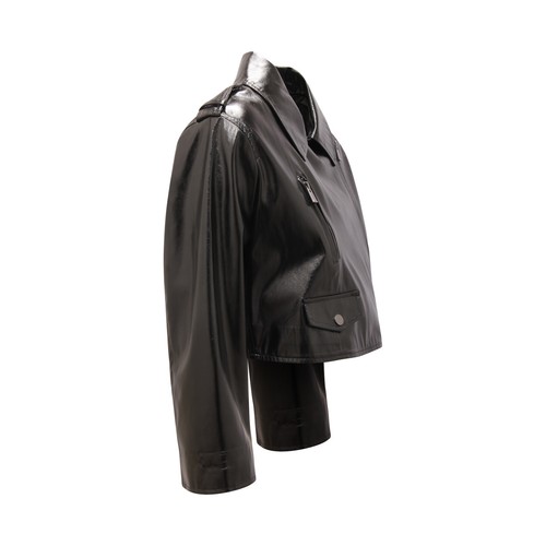 9380AU GIUBBINO ECO PELLE DONNA TWINSET WOMAN CROP JACKET - Foto 3 di 4