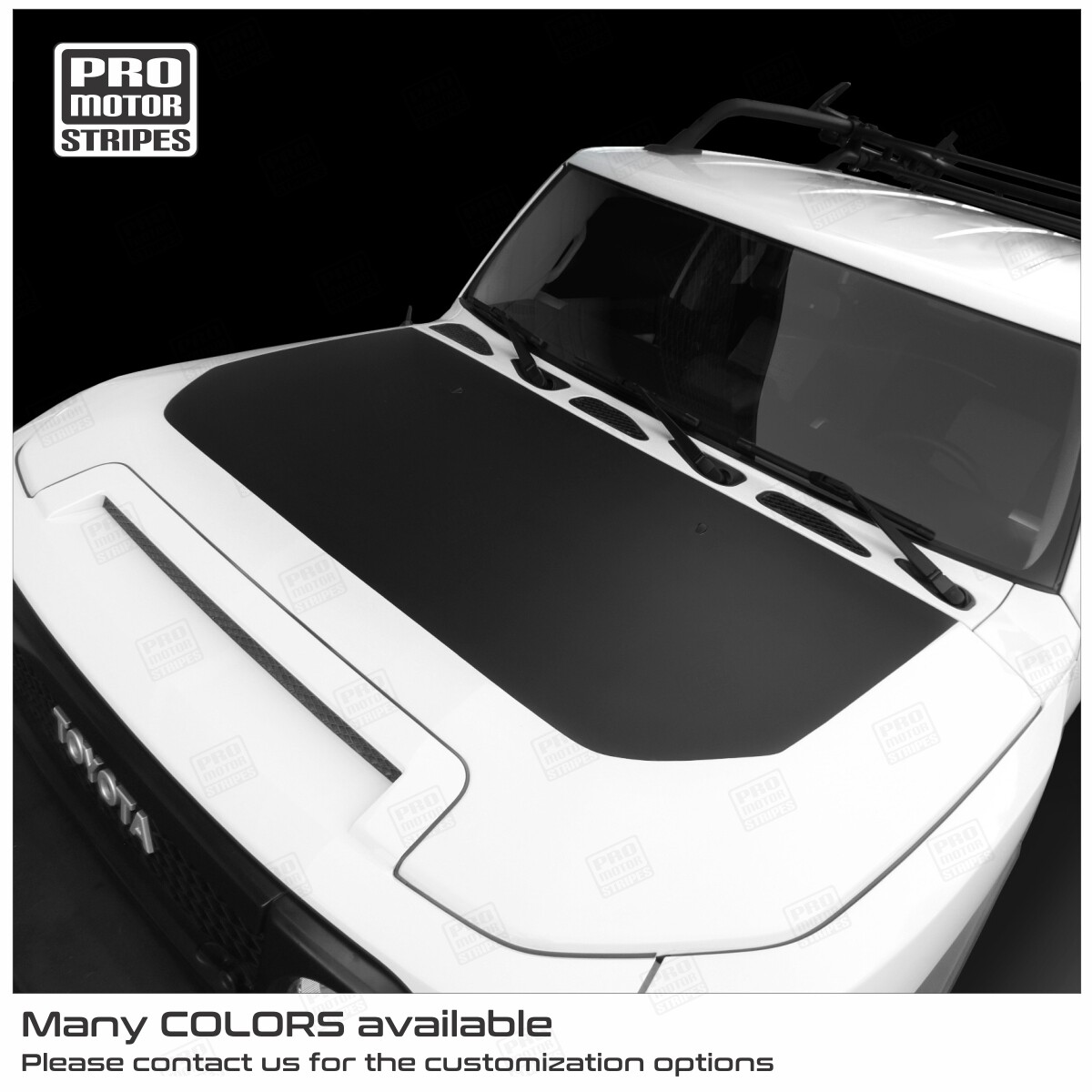 Toyota FJ  Cruiser 2007-2023 Hood Accent Decals Stripes Blackout (Choose Color)