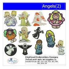 Embroidery Design Set - Angels(2) - 12 Designs - 9 Formats - USB Stick