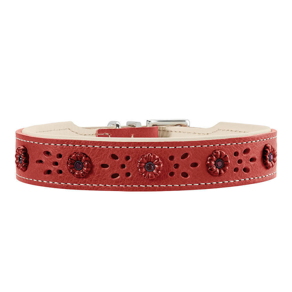 Collier Hunter Virginia Rose en cuir souple anti-irritation grand chien taille 65
