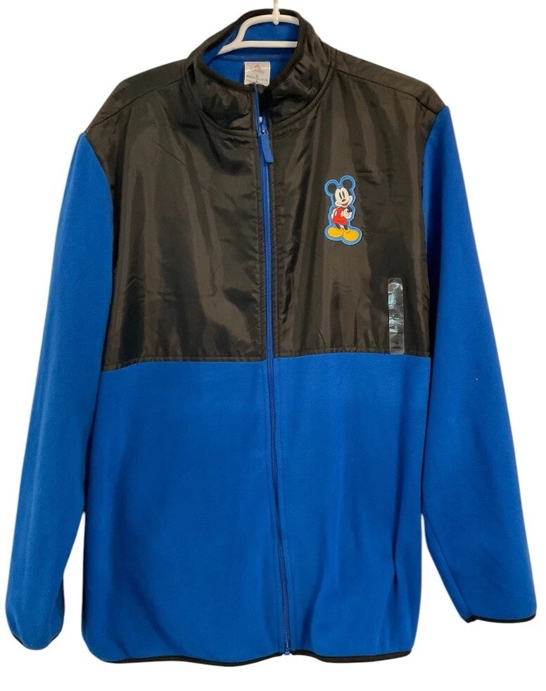 Disney Store Mens Sz XL Mickey Mouse Fleece Qtr Zip Men's Jacket Blue Black NWT image 2