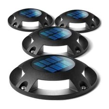 4 Packs Solar Driveway Lights LED Solar Dock Deck Pathway Step Sidewalk Lights