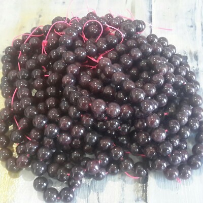 Natural Garnet  8mm  Grade B+, Dark Red  App 48pce Strand. Free postage.