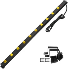 10 Outlet Long Power Strip Surge Protector, Industrial Heavy Duty Metal Shop Pow