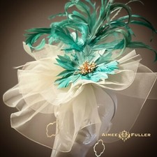 Kentucky Derby Hat Royal Ascot Pastel Fascinator Cream Mint Green Del Mar Races