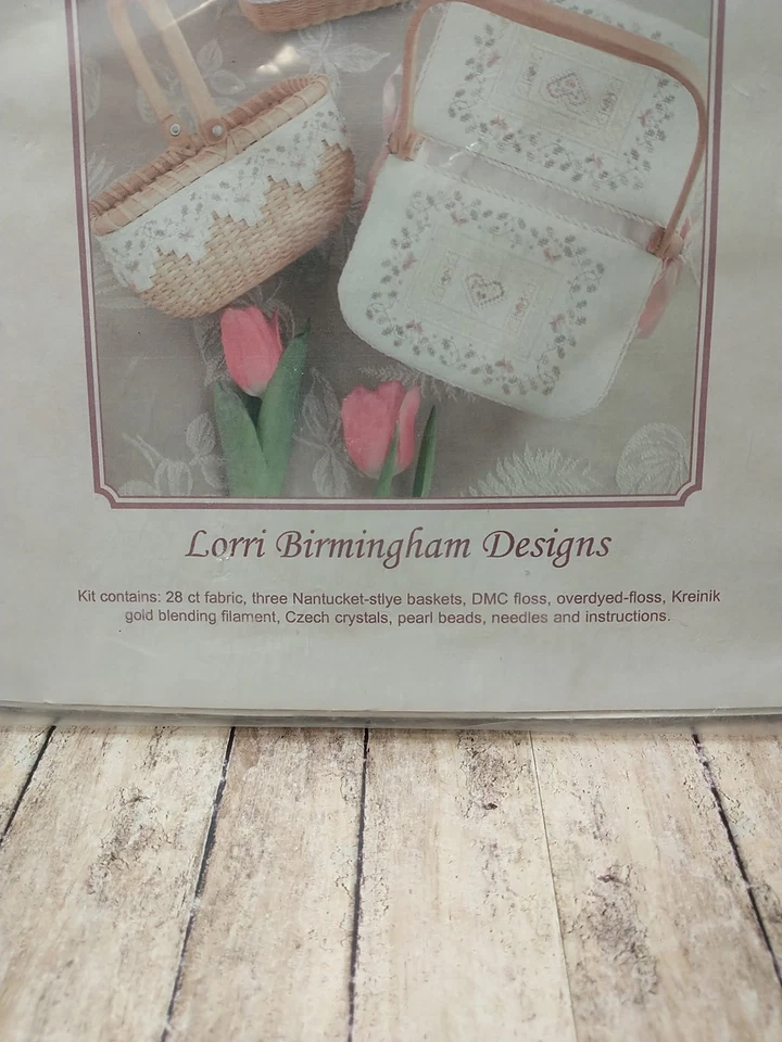 Lorri Birmingham A TISKET A TASKET Counted Cross Stitch KIT Nantucket Style - Image 3 of 4