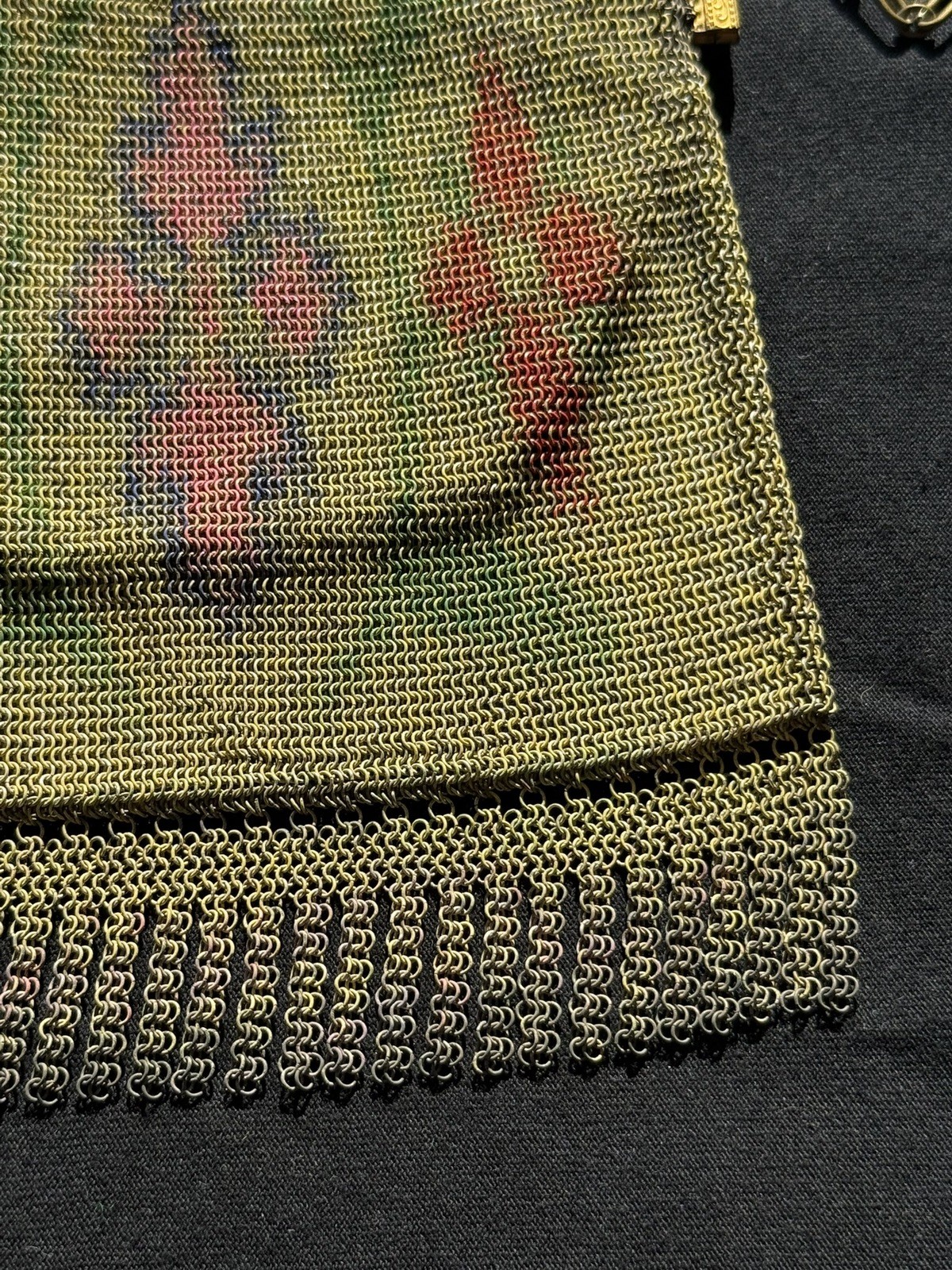 Antique 1920's Art Deco Metal Mesh Dresden Emboss… - image 4