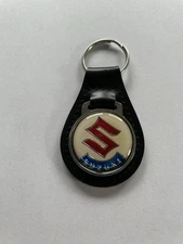 Suzuki Keychain Suzuki Black Leather Key Chain White Emblem