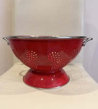 Disney Parks Mickey Mouse Red Stainless Steel Colander Rare 