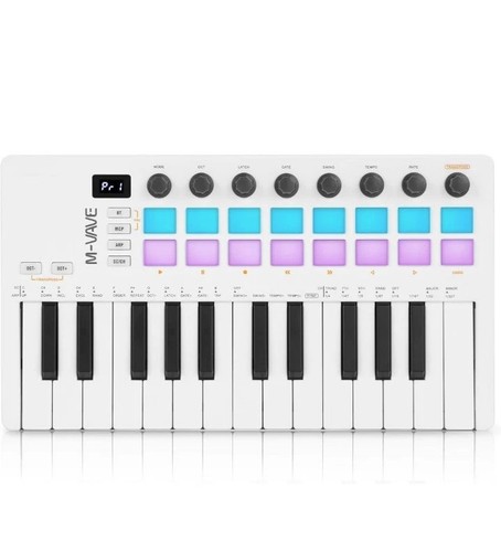 M-Vave Smh II 25 Key USB Midi Keyboard Controller With 16 Backlit Drum Pads Blu - Picture 2 of 7