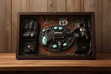 Men Western Belt Buckle Silver Metal Pistol Gun Feather Bull Turquoise Cowboys