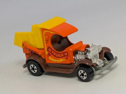 Vintage 1977 Hot Wheels Orange Dumpin A Truckin' Dump Truck Hot Rod Hong Kong