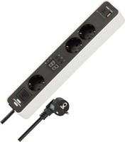 Brennenstuhl socket Ecolor 3-way White/Black Strip 1153230026