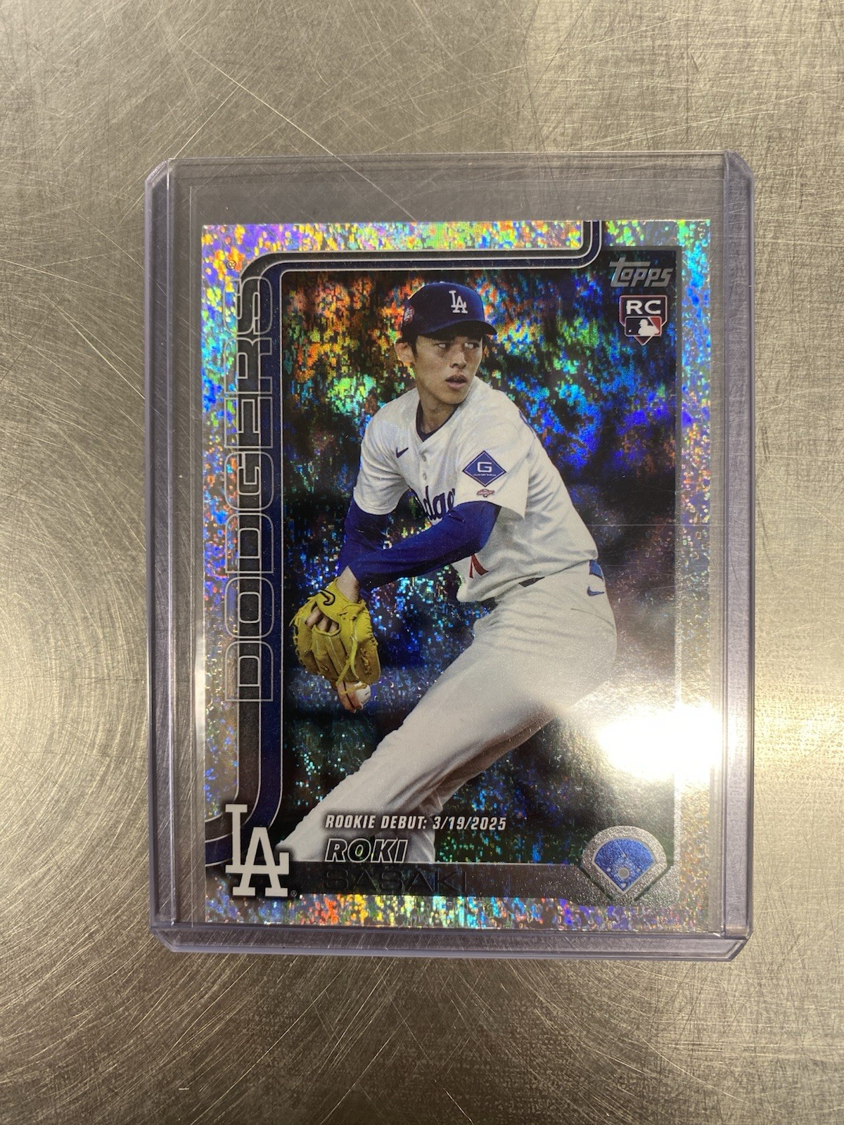2025 Topps Update Roki Sasaki RC #US199 Rookie Debut Sand Glitter Dodgers