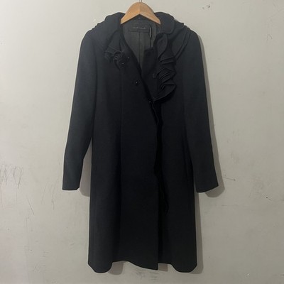 Elie Tahari Drew Long 100% Wool Coat Charcoal, Medium, $698 New