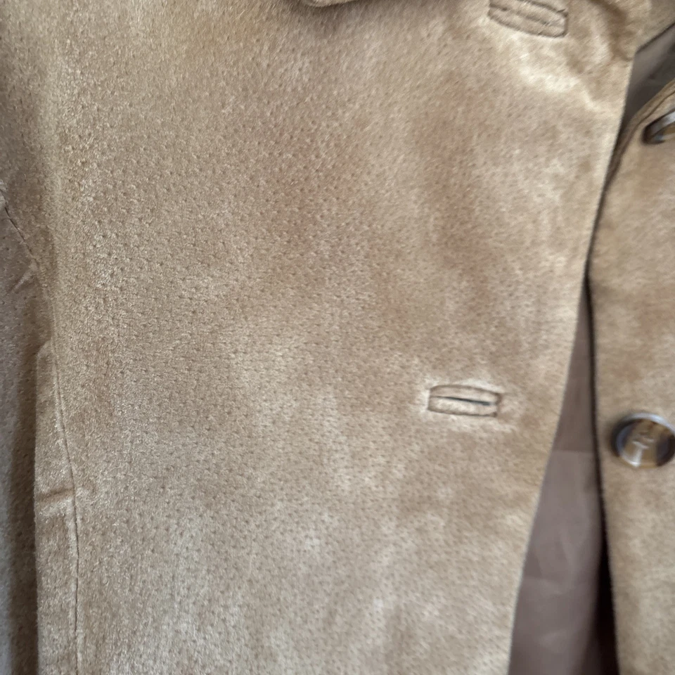 Casaco feminino Relativity couro camurça marrom comprimento do joelho forrado grande - Imagem 2 de 4