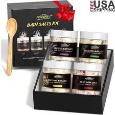 Epsom Bath Salts Gift Set Relaxing Lavender Eucalyptus Rose Chamomile Spa Gift