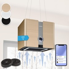 Cooker Hood Island Cooker Extractor Hood Kitchen Ceiling Chimney Hood Steel Gold