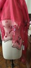 WINCESS YU Women's Chinese Red Silk Scarf Lightweight Embroidered Floral Shawl — photo 5