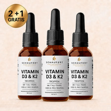 VITAMIN D3 K2 1000 IE TROPFEN MK7 2+1 GRATIS HOCHDOSIERT VEGAN OHNE ZUSÄTZE