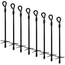 BISupply Ground Anchors, 15in - 8pk Black She...