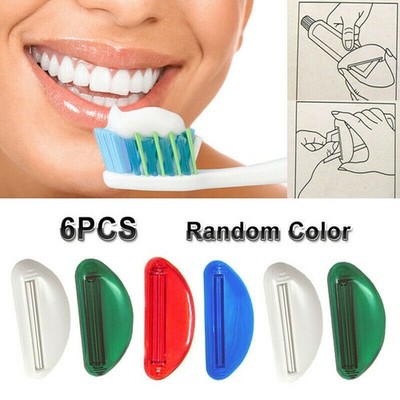 6 Pcs Plastic Tube Squeezer Toothpaste Dispenser Holder Rolling Bathroom Tool